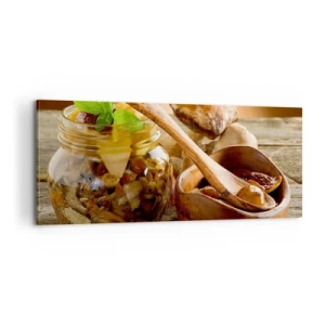 Canvas picture - Boletus Fresh or Salted: Flavour of Autumn - 100x40 cm