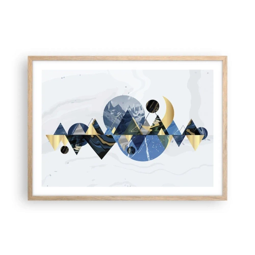 Poster in light oak frame - Geometrical Landscape - 70x50 cm