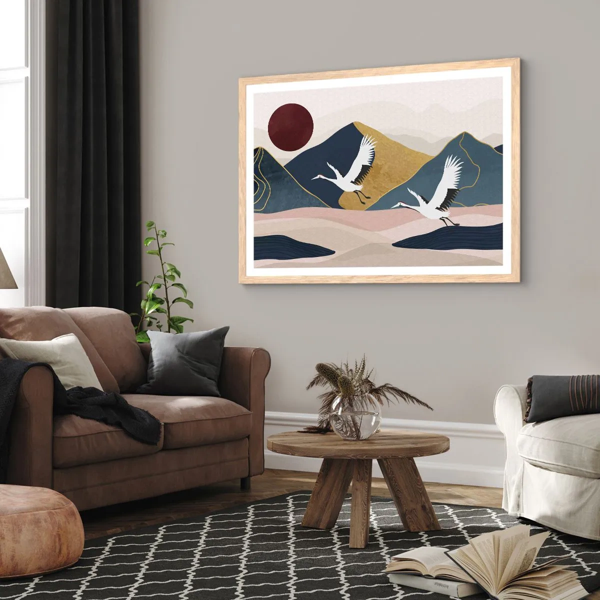 Poster in light oak frame - Another Day Has Flown By - 70x50 cm