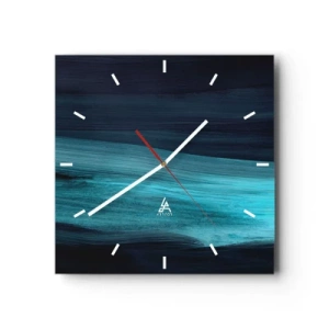 Wall clock - Clock on glass - Swim with the Flow - 40x40 cm