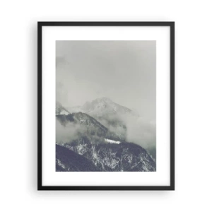 Poster in black frame - Foggy valley - 40x50 cm