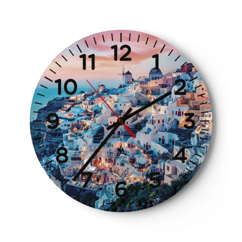 Wall clock - Clock on glass - Your Big Greek Holidays - 30x30 cm