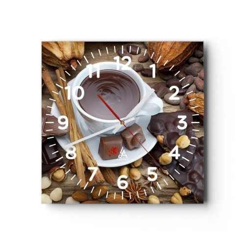 Wall clock - Clock on glass - From a Fairytale Factory of Chocolate - 40x40 cm