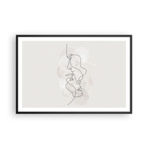 Poster in black frame - Tangled up in an Embrace - 91x61 cm