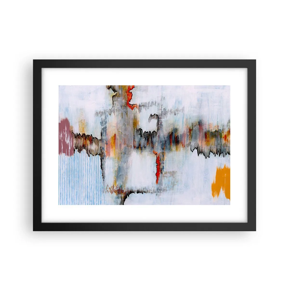 Poster in black frame - With a Stick on Water - 40x30 cm