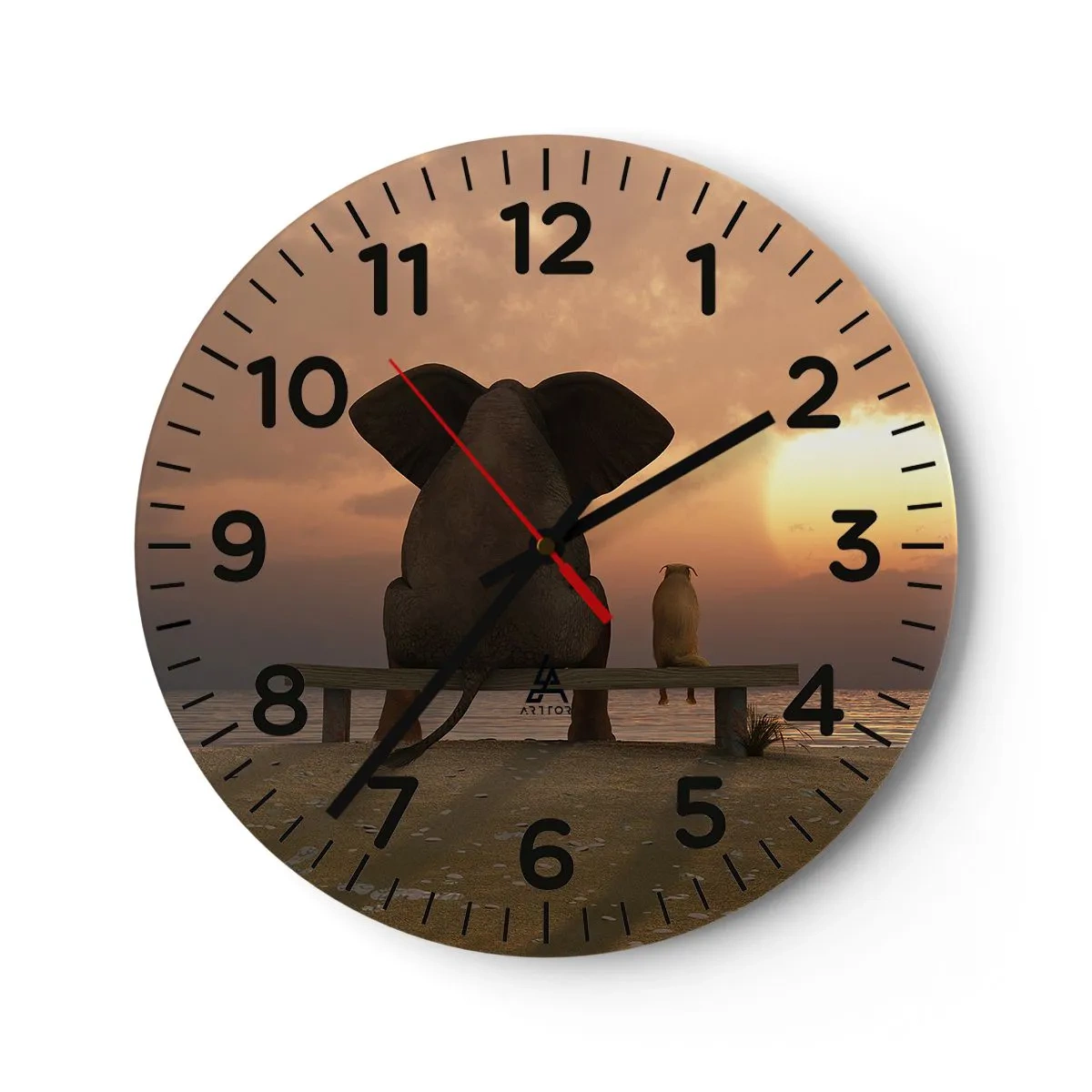 Wall clock - Clock on glass - It Feels Good to Be Quiet Together - 30x30 cm