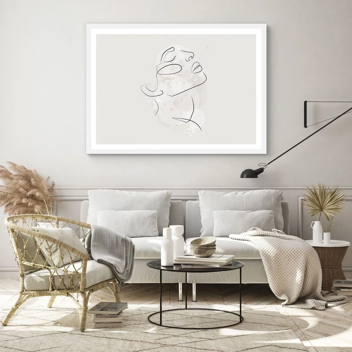 Poster in white frmae - Outline of Happiness - 70x50 cm