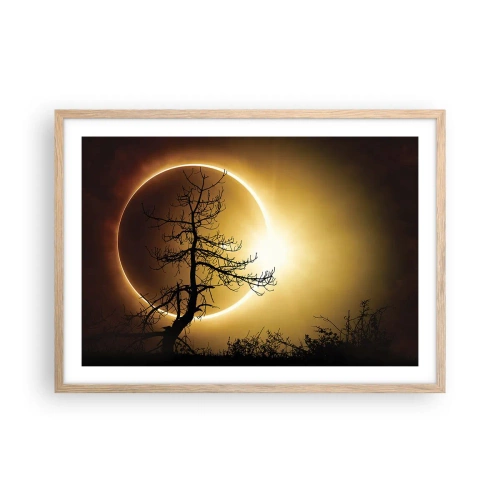 Poster in light oak frame - Total Eclipse - 70x50 cm
