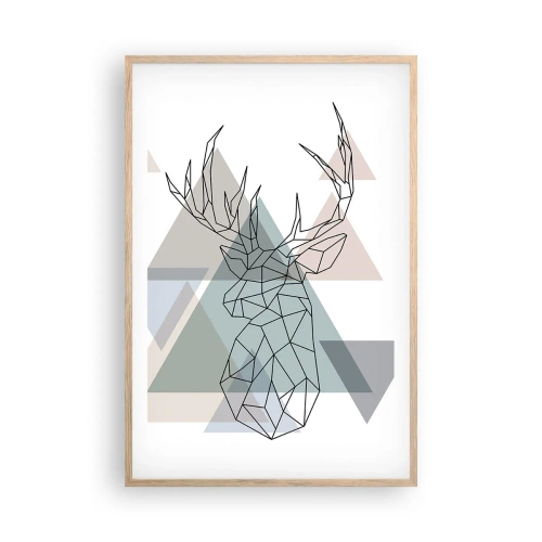 Poster in light oak frame - In a Geometrical Forest - 61x91 cm