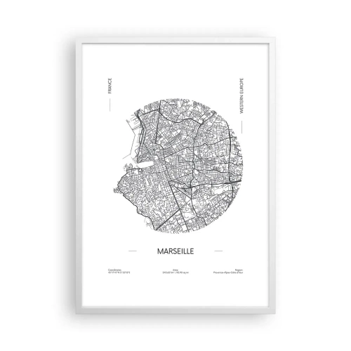 Poster in white frmae - Anatomy of Marseille - 50x70 cm