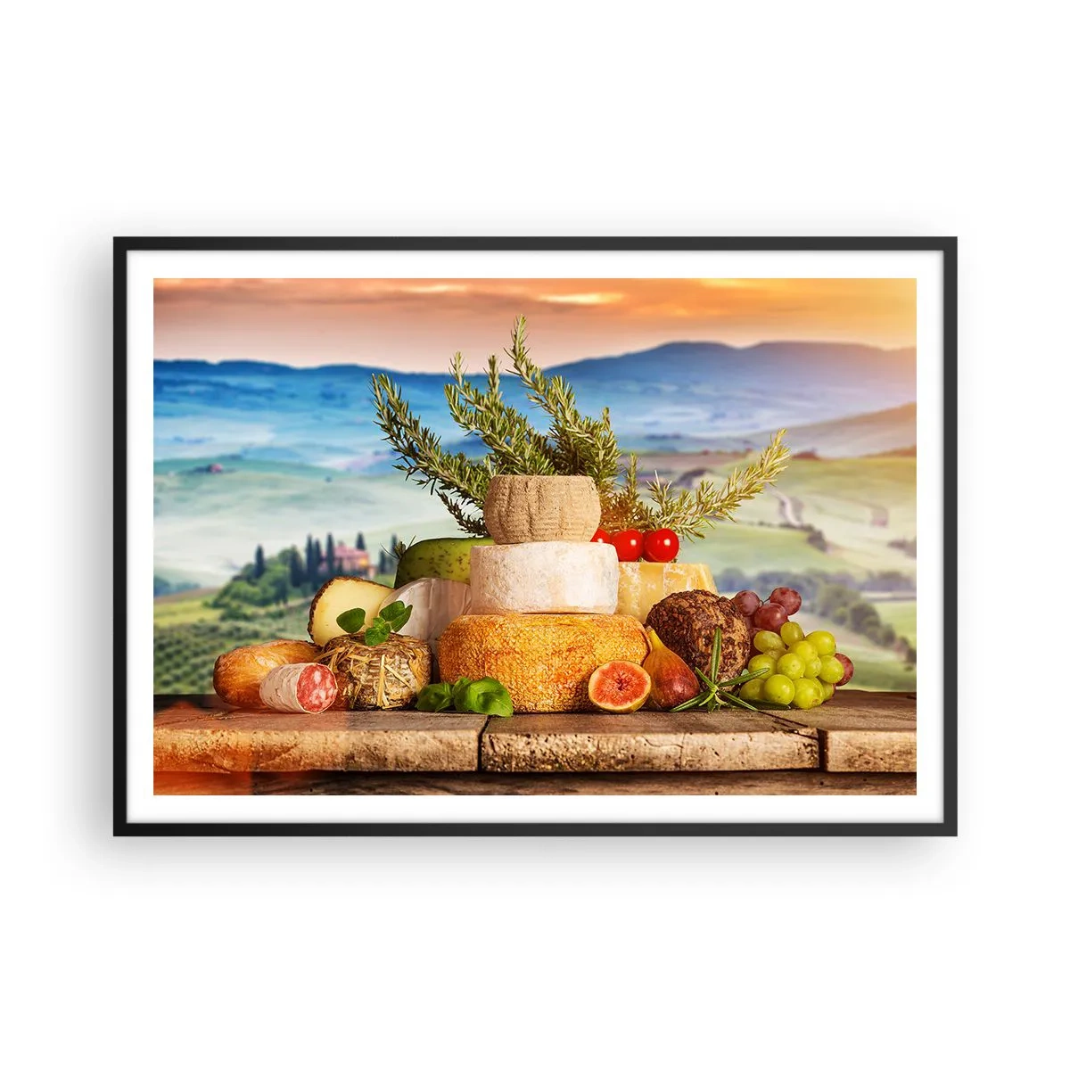 Poster in black frame - Italian Joie de Vivre - 100x70 cm