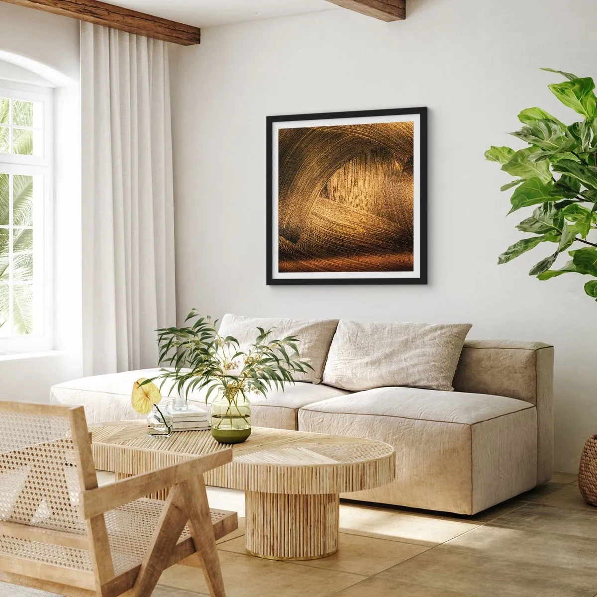 Poster in black frame - In a Golden Labirynth - 60x60 cm