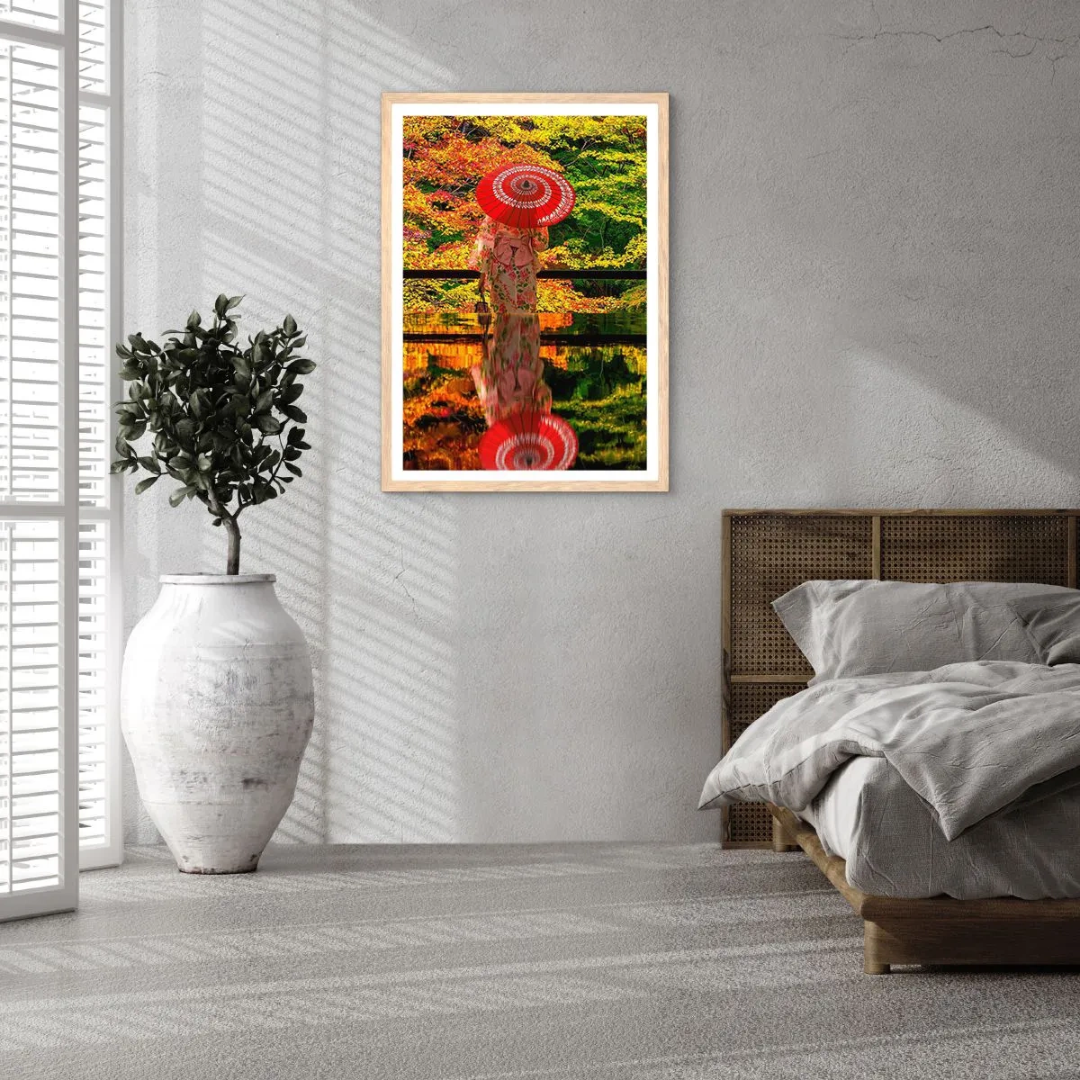 Poster in light oak frame - In a Temple of Nature - 40x50 cm