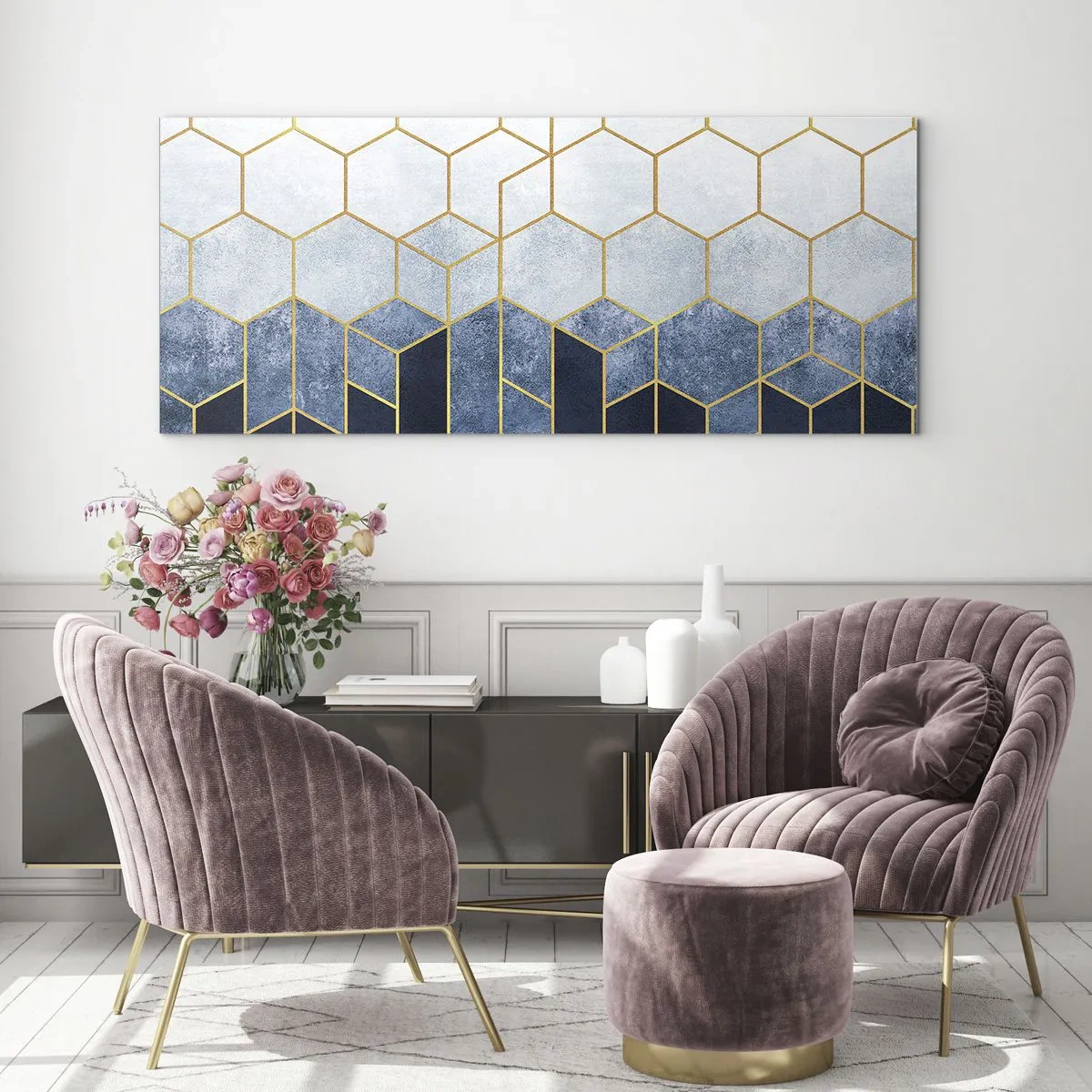 Glass picture - Composition in Syncopated Rhythm - 100x40 cm