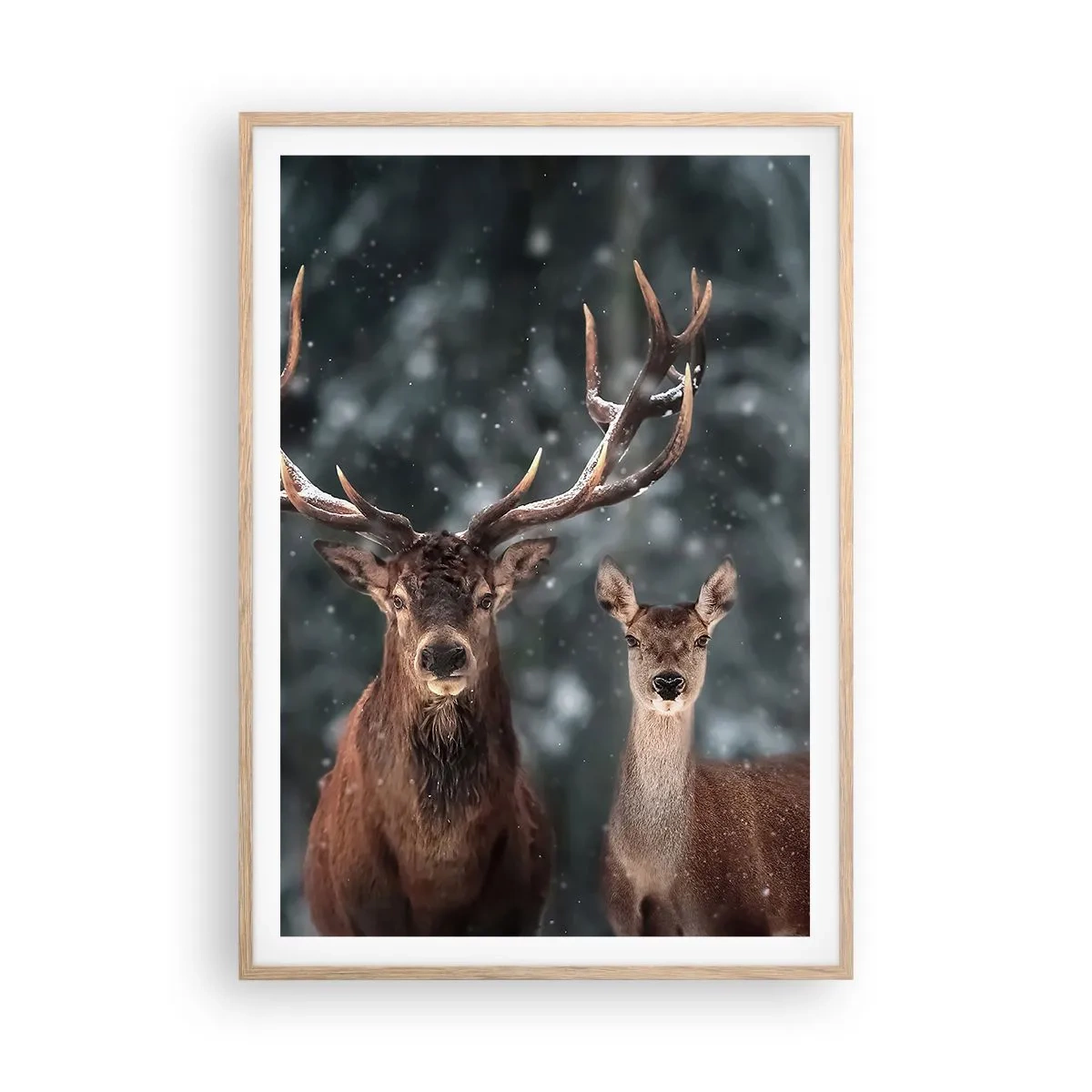 Poster in light oak frame - Master of the Forest with His Wife - 70x100 cm