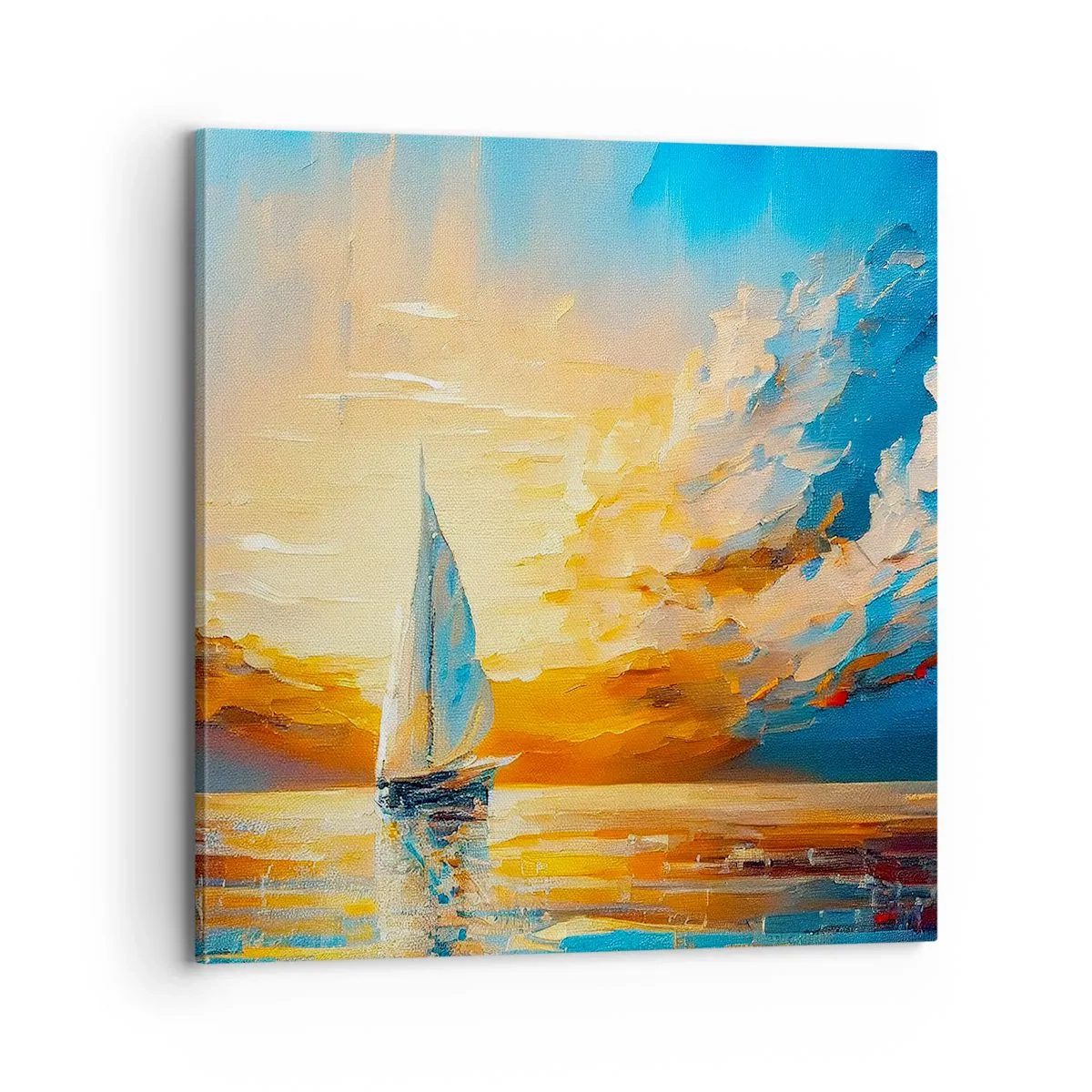 Canvas picture - Sailing in Gold - 70x70 cm