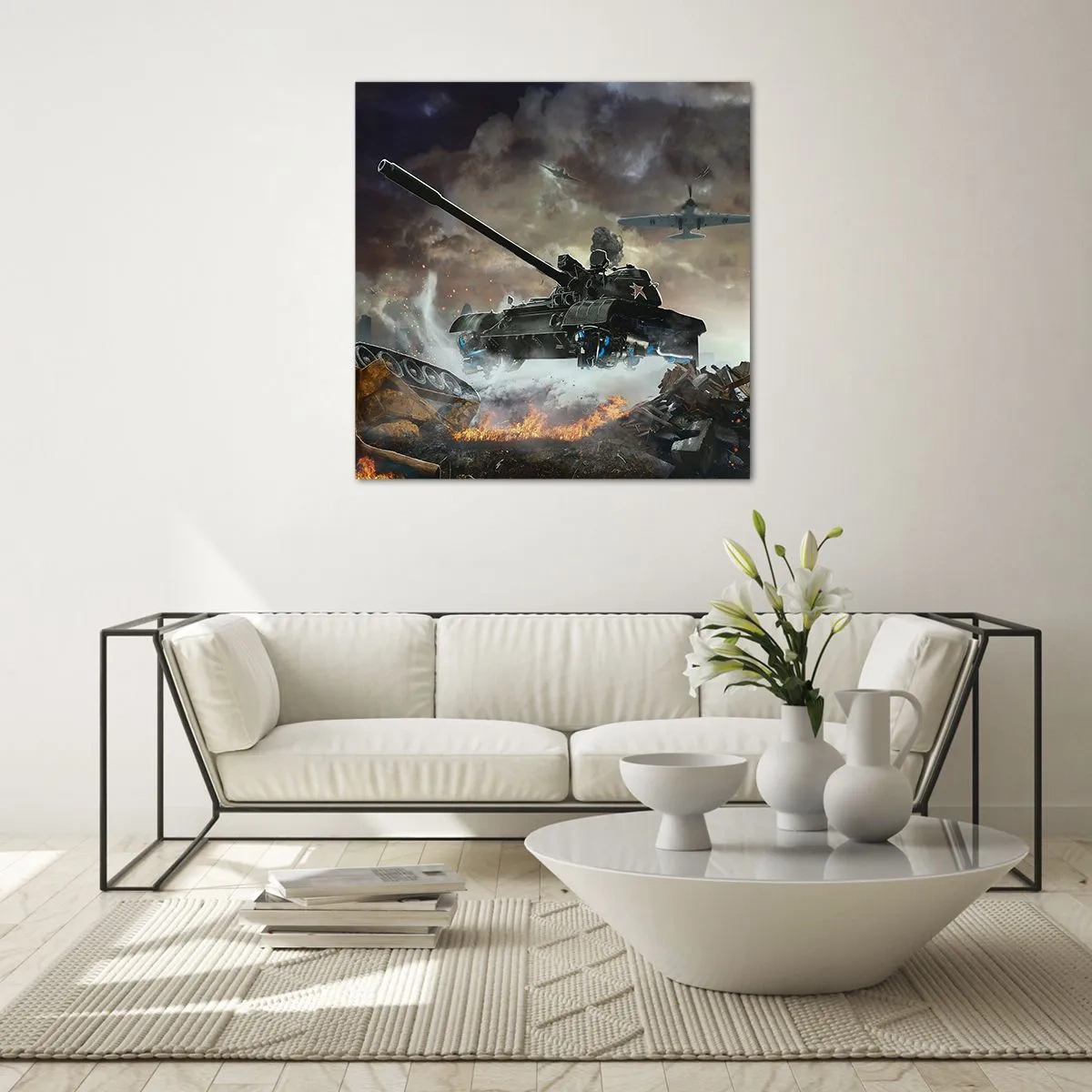 Glass picture - Battle Is Scary and Beautiful - 40x40 cm