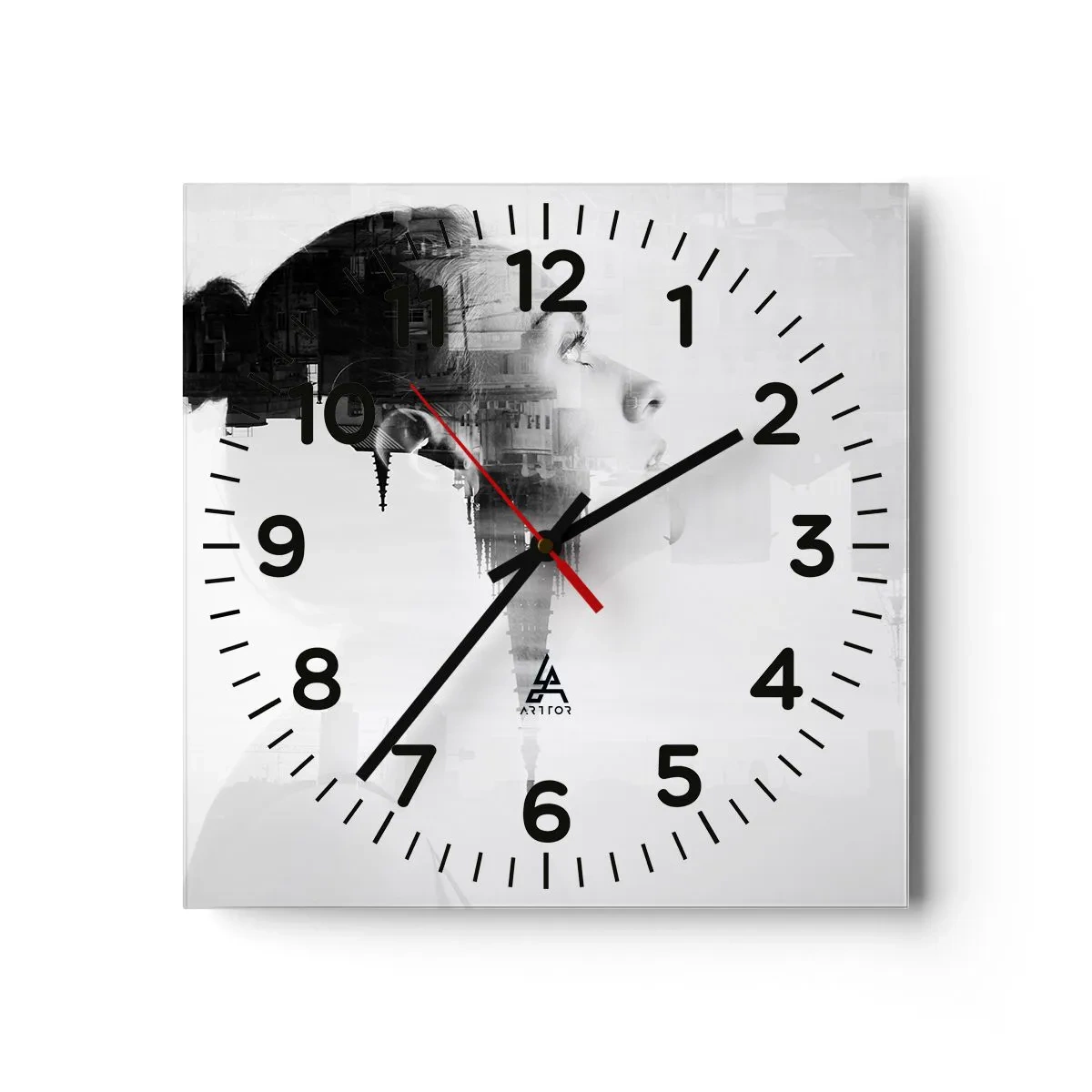 Wall clock - Clock on glass - On Both Sides of a Glass - 30x30 cm
