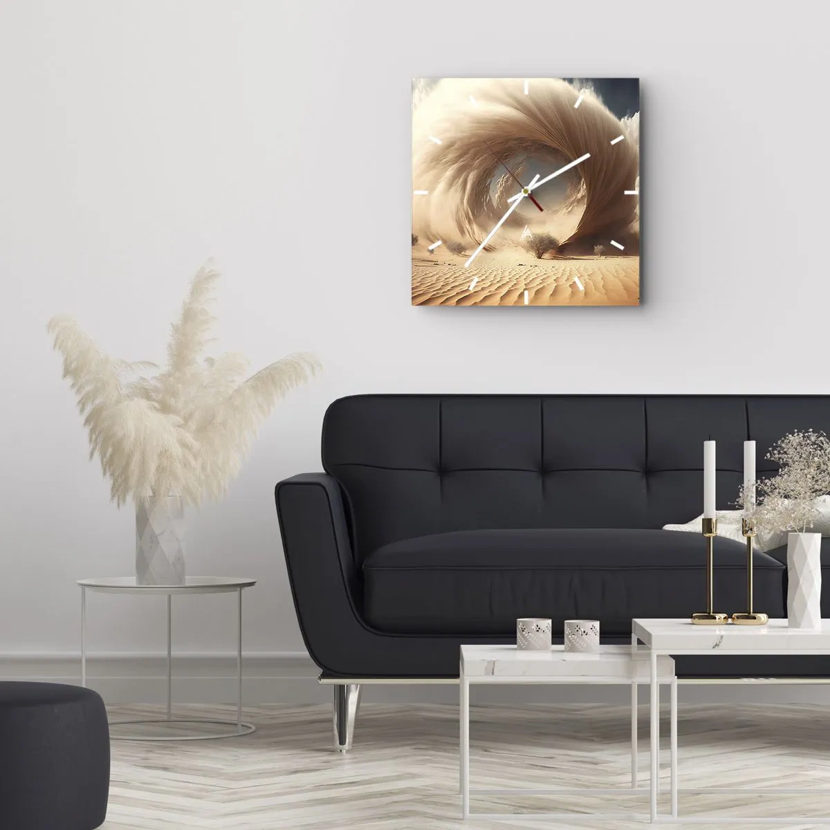 Wall clock - Clock on glass - Open Portal - 40x40 cm