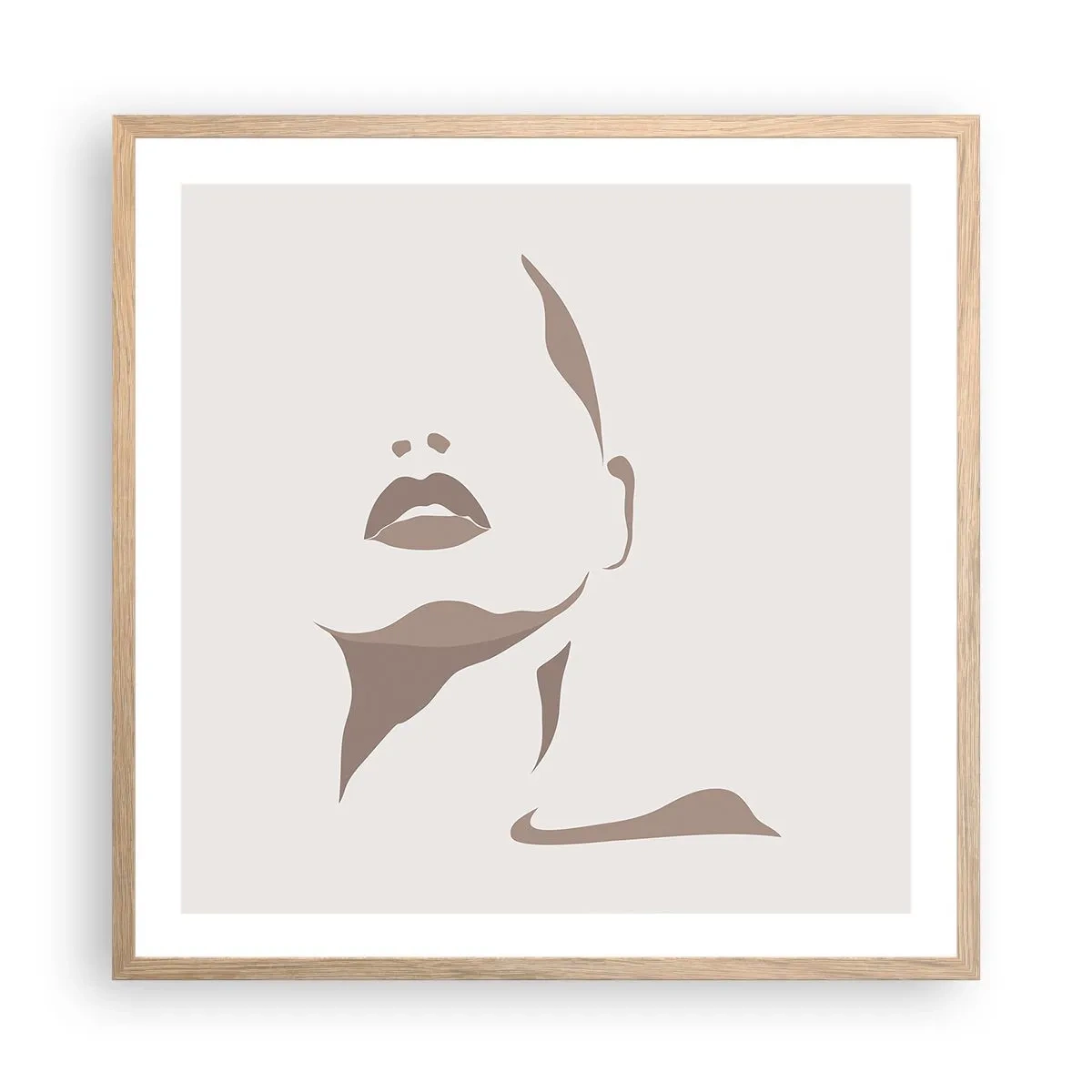 Poster in light oak frame - Created with Light and Shadow - 60x60 cm