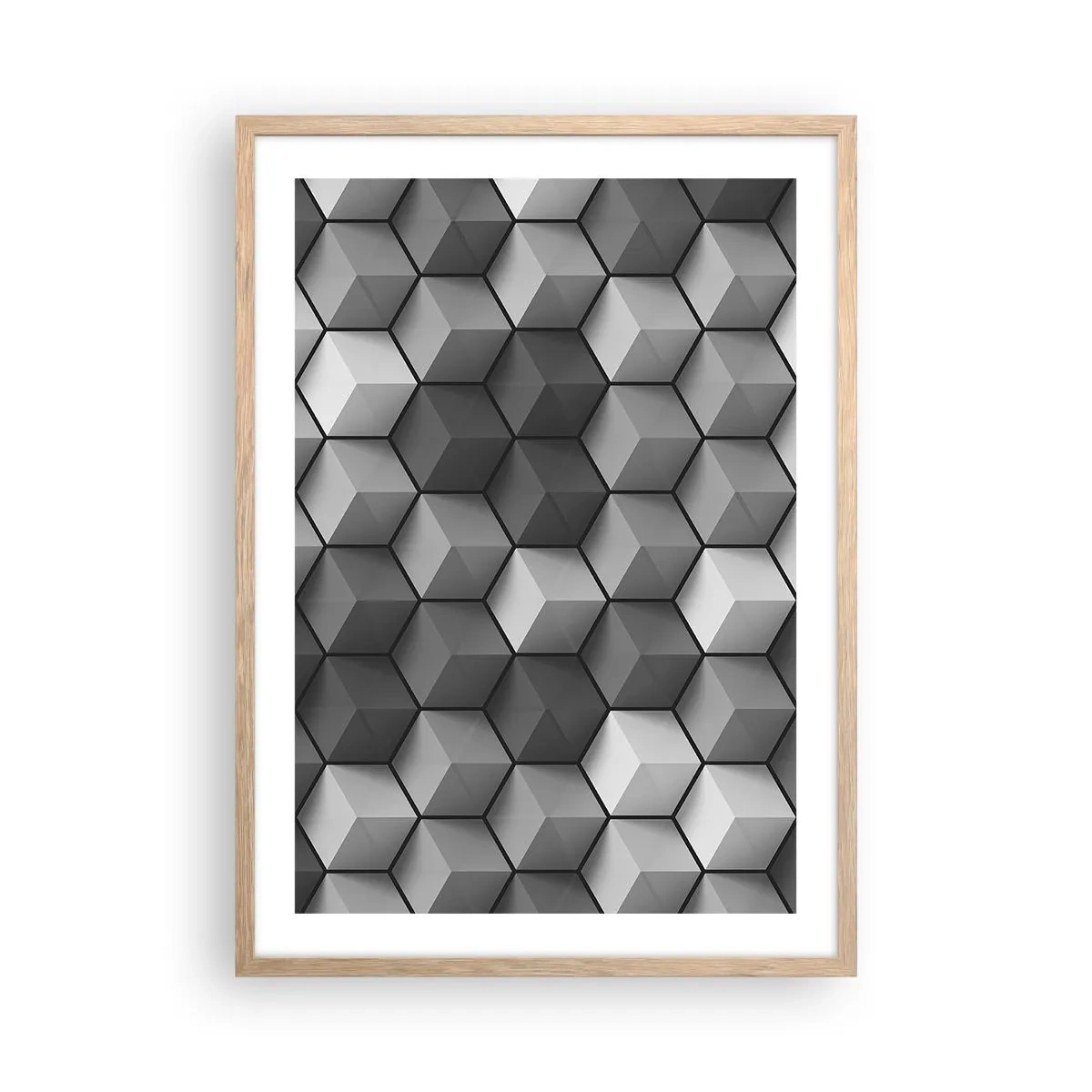 Poster in light oak frame - Cubist Jigsaw - 50x70 cm