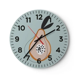 Wall clock - Clock on glass - Penetrating the Nature of Things - 30x30 cm