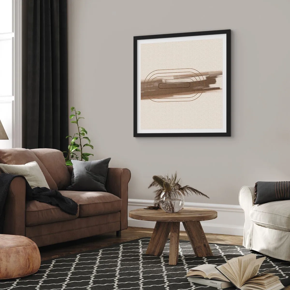 Poster in black frame - Blast of Grey - 60x60 cm