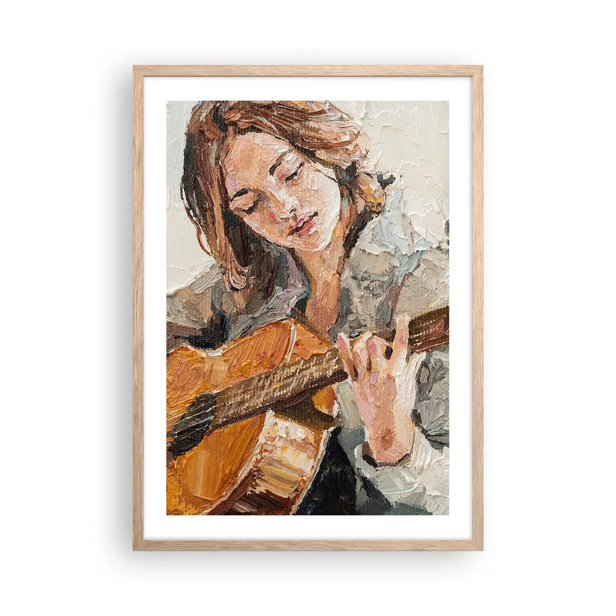 Poster in light oak frame - Concert for Guitar and Girly Heart - 50x70 cm