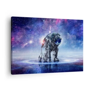 Canvas picture - Astronaut in a galactic landscape - 70x50cm - Starry Night above Me - Modern wall decoration for the living room and bedroom ARTTOR
