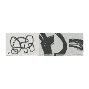 Photo Wallpaper Sample Premium Sand - Abstract in Loops - Boho, Piece, Minimalistic - 100x30 cm