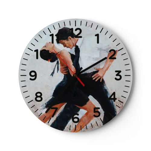 Wall clock - Clock on glass - Tango of My Dreams - 40x40 cm