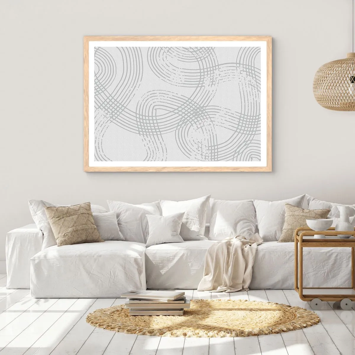 Poster in light oak frame - No Straight Line - 40x30 cm