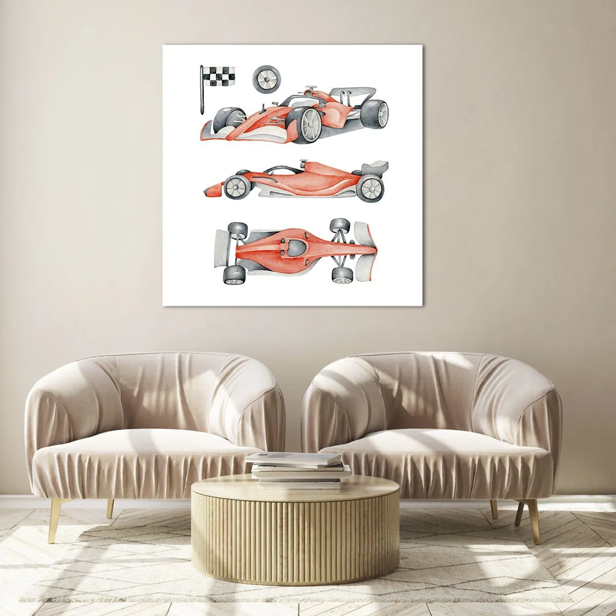 Glass picture - Race for the Dreams - 50x50 cm