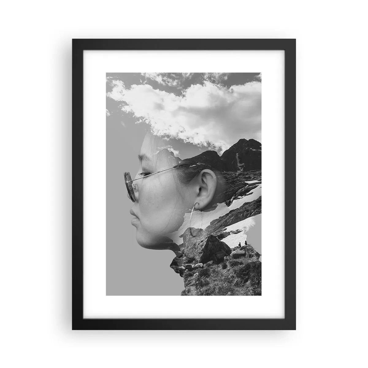 Poster in black frame - Cloudy Portrait - 30x40 cm