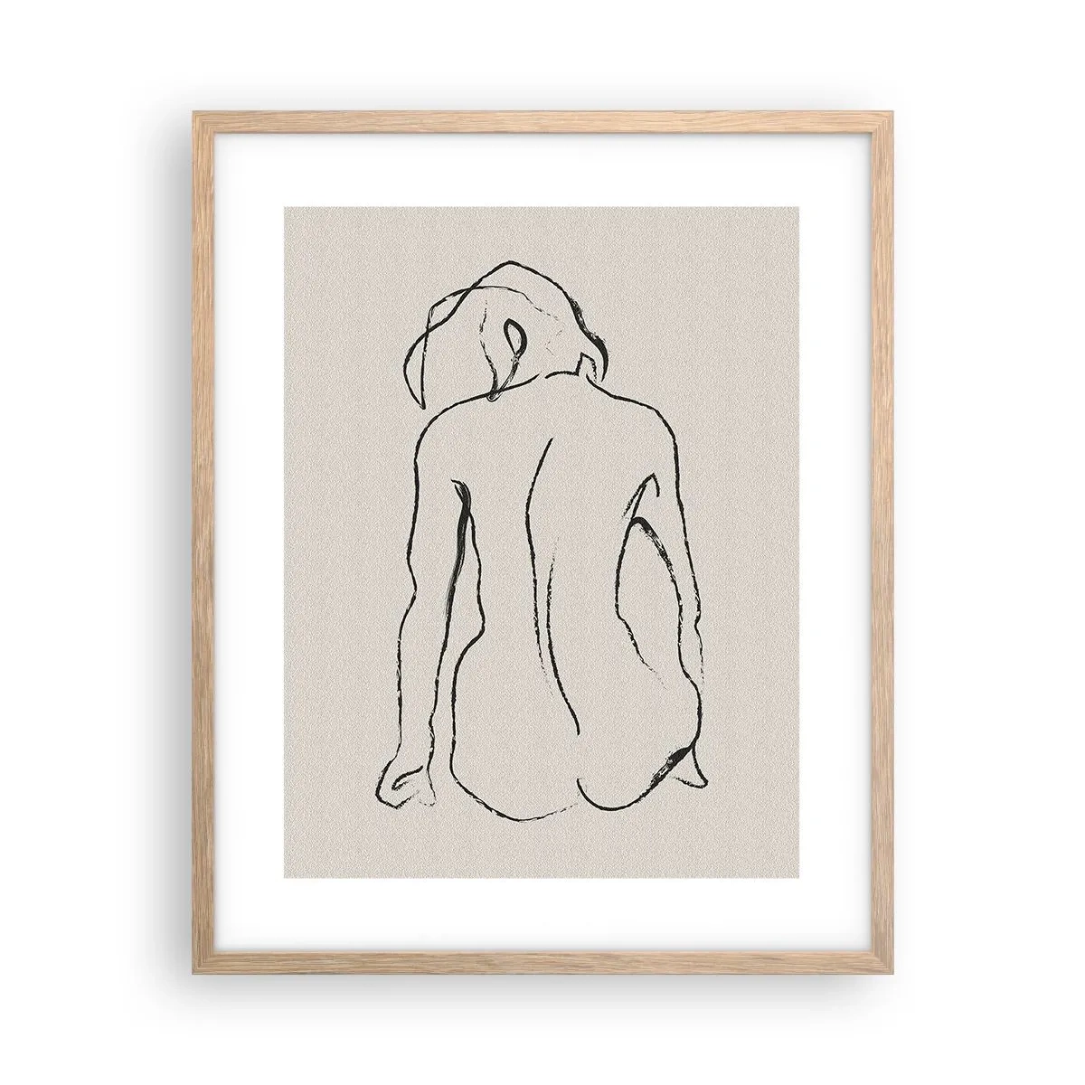 Poster in light oak frame - Woman Nude - 40x50 cm