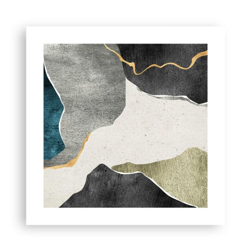 Poster - Mosaic Composition with a Gold Thread - 40x40 cm