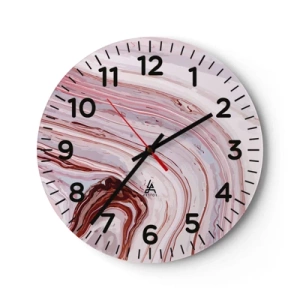 Wall clock - Clock on glass - Straight then to the Bottom Right - 30x30 cm