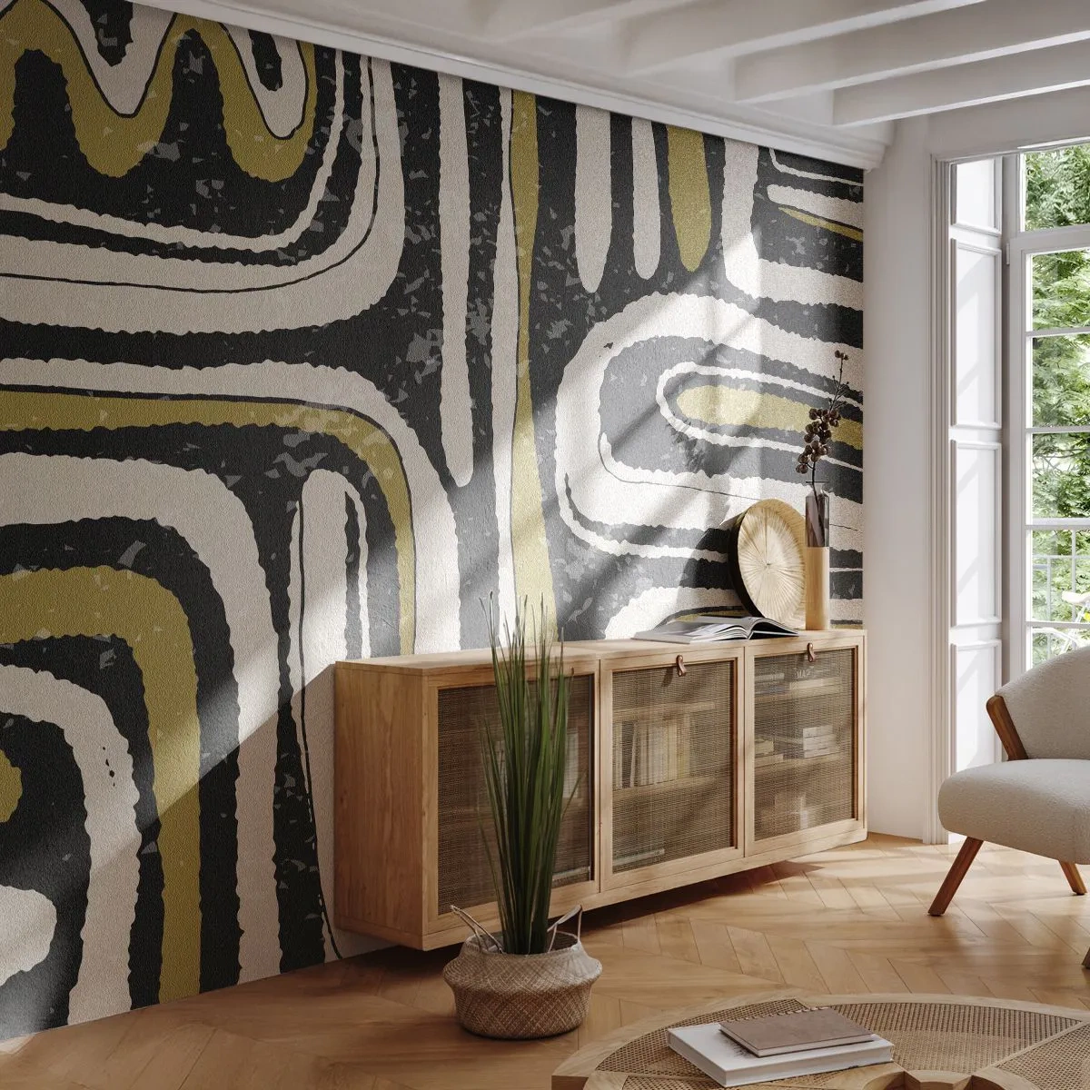 Self-Adhesive Photo Wallpaper Deluxe Sticker - Compositions: Tracks and Alleys - Aged, Abstraction, Piece - 150x105 cm