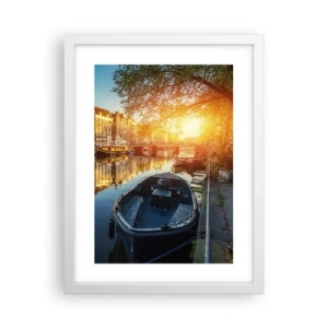 Poster in white frmae - Morning in Amsterdam - 30x40 cm