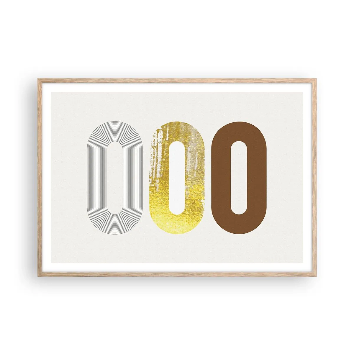 Poster in light oak frame - Ooo! - 100x70 cm