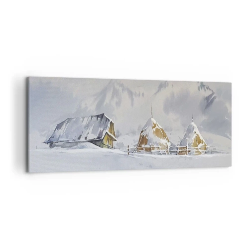 Canvas picture - In a Snowy Valley - 120x50 cm