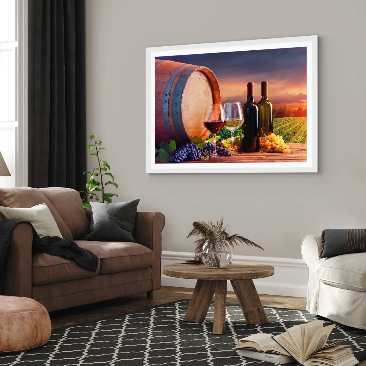 Poster in white frmae - Here Life Is Full of Flavour - 91x61 cm