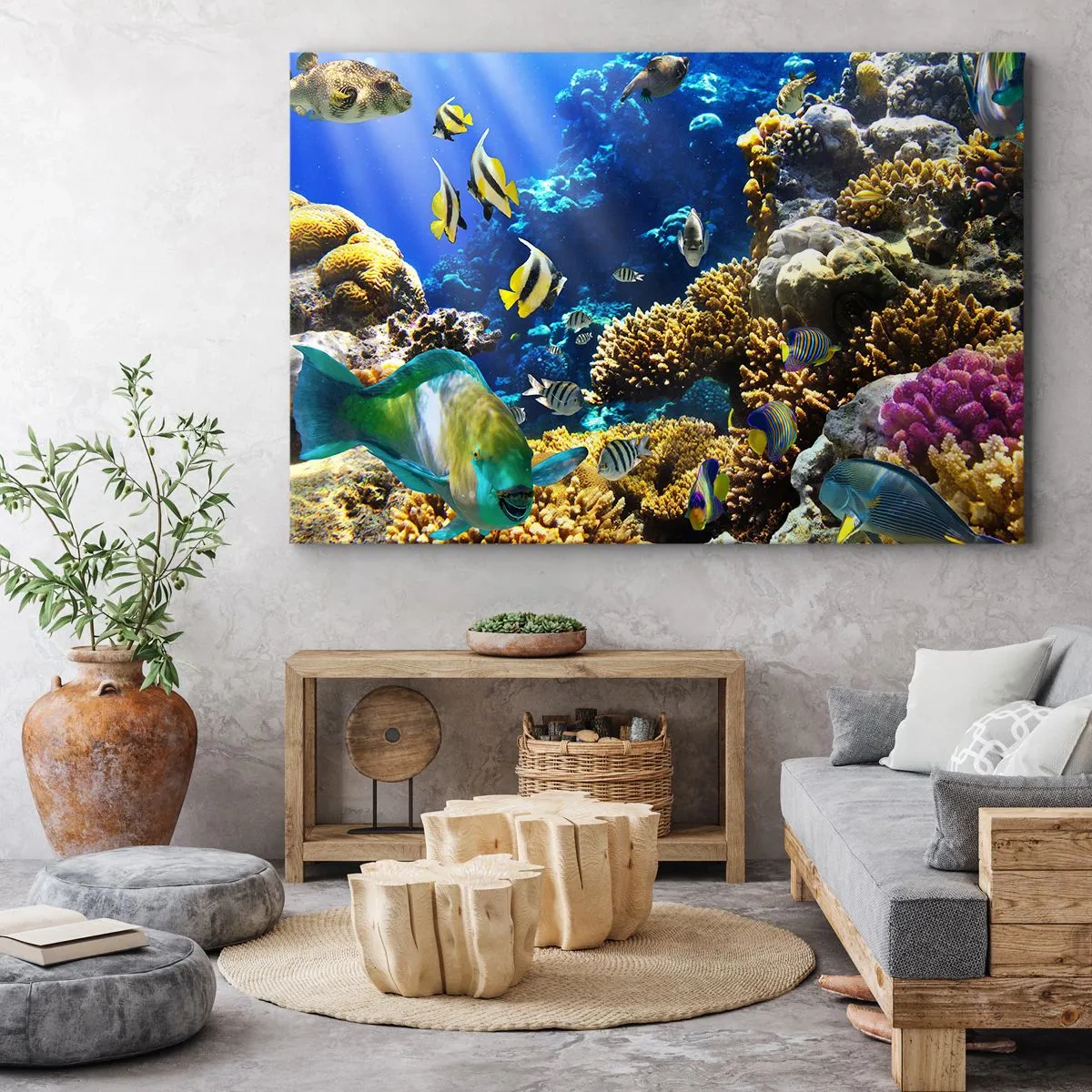 Canvas picture - Big Traffic to Holiday Destination - 100x70 cm