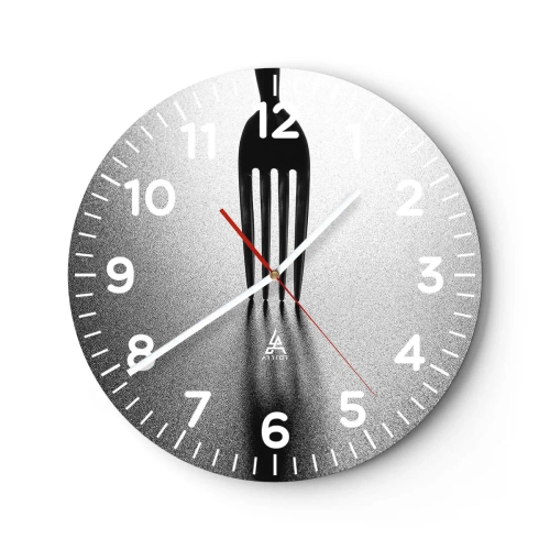 Wall clock - Clock on glass - Light and Shade - 40x40 cm