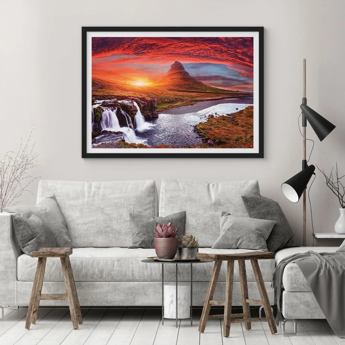 Poster in black frame - View of Middle-Earth - 70x50 cm