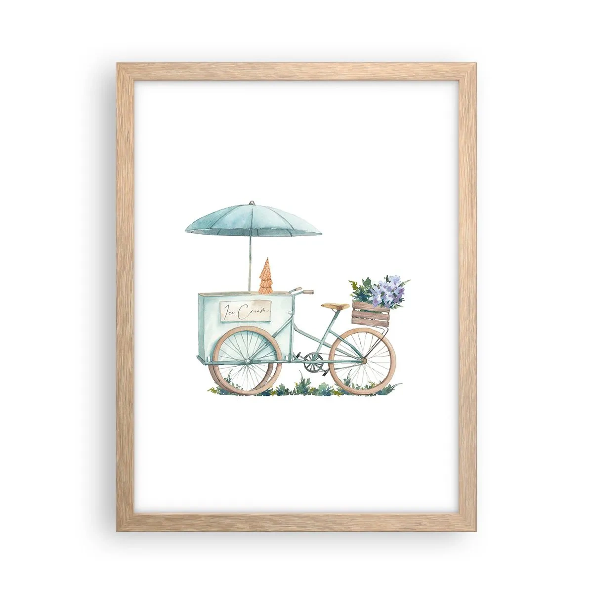 Poster in light oak frame - Sweet Memory of the Summer - 30x40 cm