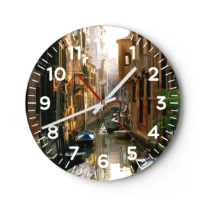 Wall clock - Clock on glass - In a Venetian Alley - 40x40 cm