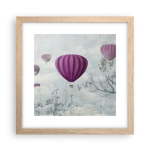 Poster in light oak frame - Like Ships in the Sky - 30x30 cm