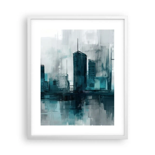 Poster in white frmae - City in the Colour of Rain - 40x50 cm