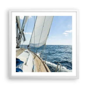 Poster in white frmae - Ahoy, Adventure - 50x50 cm